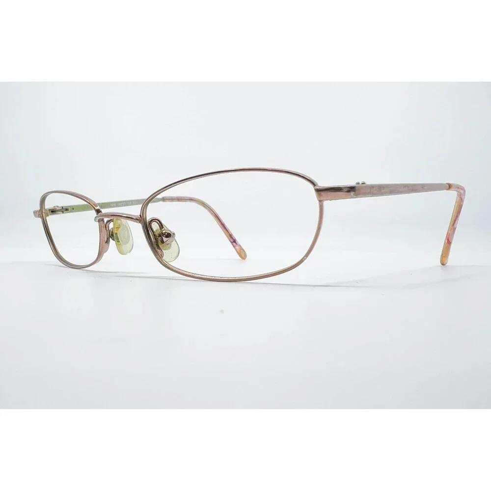 Nine West Eyeglasses Womens Brown Oval Metal Frames 48-18-135 NW517